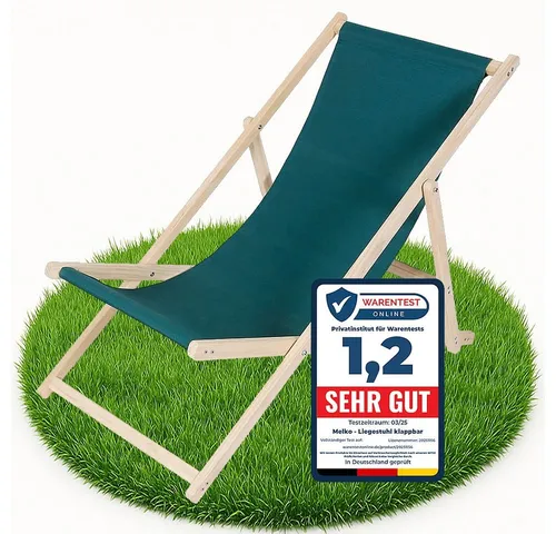 Melko Gartenstuhl Strandliege - Verstellbare Liegestuhl für Freizeit und Camping - Stuhl für Garten, Balkon oder Strand mit verstellbarer Rückenlehne und Sicherung gegen ungewolltes Zusammenklappen. Ideal für entspannte Momente im Freien!