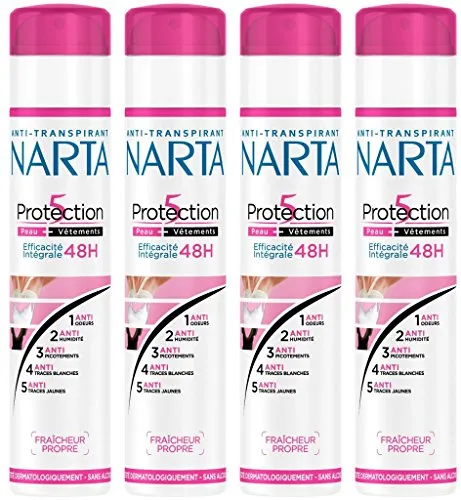 NARTA Anti-Transpirant Protection 5 Spray 200 ml – 4 Stück