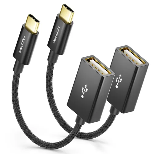 2x USB-C zu USB-A OTG Kabel Adapter Ladekabel C Stecker zu A Buchse Handy Tablet