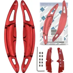 BRANDT Schaltwippen ALU ROT für Porsche-Modelle - Sportliche Schaltwippen-Verlängerungen aus leichtem Flugzeugaluminium – perfekt für Porsche-Fahrer, die Stil und Funktionalität schätzen. Einfache Montage und nahtlose Integration ins Lenkrad.