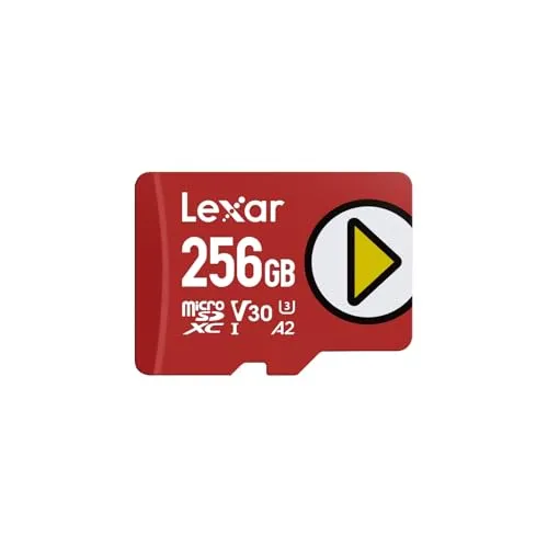 Lexar Play Micro SD Karte 256GB, microSDXC UHS-I, bis zu 205 MB/s Lesen, 140 MB/s Schreiben, Klasse 10, U3, V30, A2, 4K-Video, Hochgeschwindigkeitskarte für Switch/tragbare Spielgeräte/Smartphones