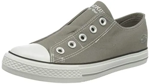 Dockers by Gerli Damen Canvas Sneaker Grau EU 40 - Damen-Sneaker mit bequemem Slip-On Design, ideal für lässige Outfits und den täglichen Gebrauch.