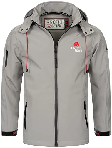 Arctic Seven Herren Softshell Jacke AS-087 - Atmungsaktive Funktionsjacke - Funktionsjacke für Outdoor-Aktivitäten, wind- und wasserabweisend mit Fleece-Innenfutter für optimalen Tragekomfort und Isolierung.