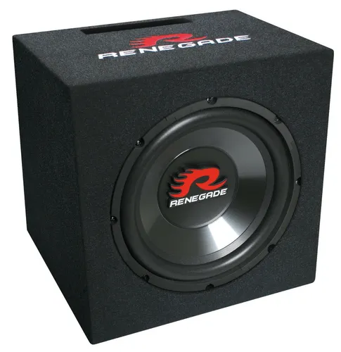 Renegade RXV1000 - 25 cm Gehäuse-Subwoofer, 500W max Leistung und hoher Wirkungsgrad für kraftvollen Bass im Auto