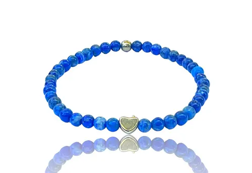 Steinfixx® Perlenarmband Edelsteinarmband aus Lapis Lazuli mit 18k vergoldeten Elementen (Handmade in Germany, 1-tlg., Natursteine in Top-Qualität), Stein der Könige, inklusive edler Geschenkbox