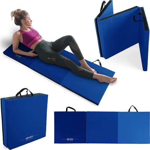 Gymtek® Klappbare Gymnastikmatte Sportmatte Kampfsportmatte Trainingsmatte - 180x60 cm - Gymnastik, Yoga, Judo, Karate, Fitness, Pilates, Kampfsport