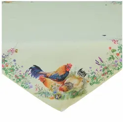 texpot Tischdecke Tischläufer Druck Hahn Henne Ostern Frühling (1-tlg) bunt quadratisch | 85 cm x 85 cm