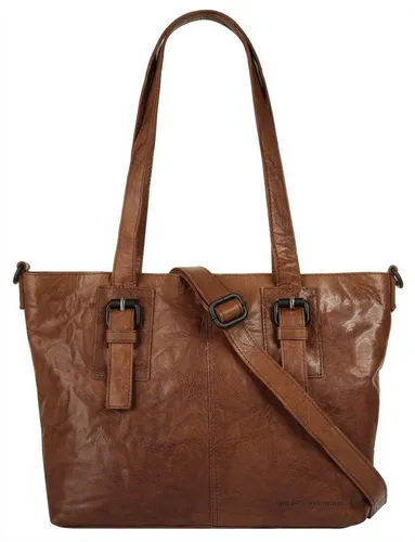 Spikes & Sparrow Shopper Damen 021613 cognac - Braun - Handtasche aus 100% Rindleder mit geräumigem Innenraum, praktischer Innenausstattung und verstellbarem Schultergurt – ideal für stilvolle Auftritte.