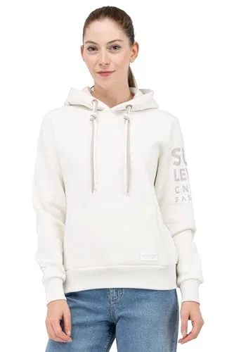 Sublevel Damen Kapuzenpullover Mia-D10600T02690A1NO-offwhite-XS - Bequemer Kapuzenpullover aus weichem Baumwollmix für höchsten Tragekomfort. Stylisches Design mit lässiger Kapuze und Kordelzug, perfekt für einen modernen Look. Ideal für Freizeit und Sport.