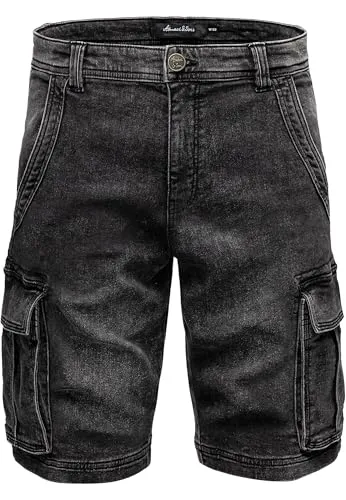 Amaci&Sons Herren Cargoshorts 7040 - Kurze Bermuda Jeans Hose - Herren-Shorts mit Regular Fit, ideal für warme Tage und Freizeitaktivitäten, aus hochwertigem Material für hohen Tragekomfort.