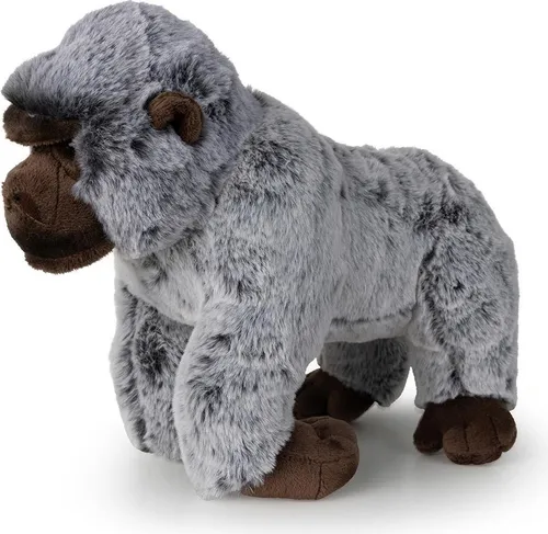 WWF ECO Plüschtier Gorilla 25cm - Grau - Kuscheltiere aus 100% recycelten Materialien, besonders flauschig und sicher für Babys. Unterstützen Sie mit dem Kauf die Arbeit des WWF!