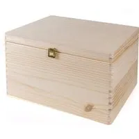 HolzFee Holzkiste 40 x 30 x 22,5 cm Allzweckkiste Holz mit Deckel und Verschluss