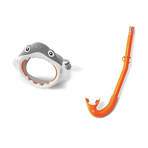 Intex 55944 – Verschiedenes Set mit Haimaske und Schnorchel, 1 Stück, latexfrei, mehrfarbig, ab 3 Jahren