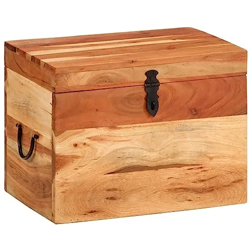 vidaXL Aufbewahrungsbox aus Akazienholz 39x28x31 cm - Elegante Aufbewahrungsbox aus massivem Akazienholz mit praktischem Deckel, ideal für die ordentliche Lagerung von Werkzeugen und Kleinigkeiten.