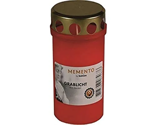 Grablicht Dauerbrenner Nr. 3 mit Deckel in rot von Bolsius