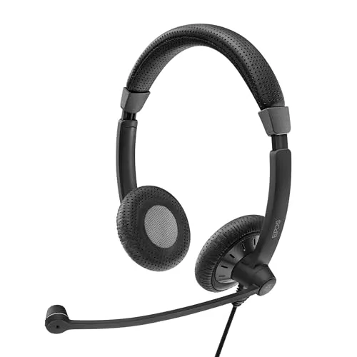 Sennheiser SC 75 USB MS Beidseitiges UC-Headset mit USB-Anschluss inkl. In-Line Call Control und 3, 5, Schwarz