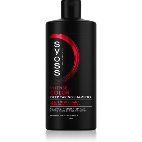 Syoss Intense Color Shampoo 440 ml für gefärbtes Haar - Syoss Intense Color Shampoo, 440 ml, für gefärbtes Haar. Reinigt sanft, verlängert die Farbhaltbarkeit und sorgt für geschmeidiges Haar mit natürlichen Inhaltsstoffen.