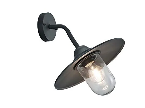 meineWunschleuchte Landhaus Außenwandlaterne aus Aluminium Anthrazit, Höhe 32cm - Lampen für den Außenbereich, elegante Aluminiumlaterne mit IP44 Schutzklasse, ideal für eine stimmungsvolle Beleuchtung im Garten oder Eingangsbereich.