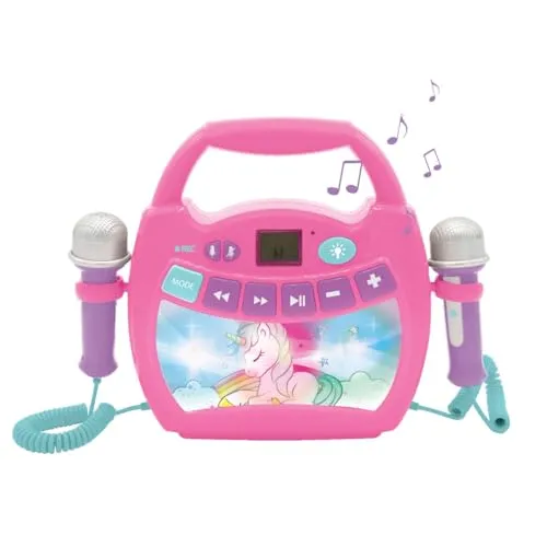 Lexibook Einhorn- Tragbarer digitaler Karaoke-Player für Kinder