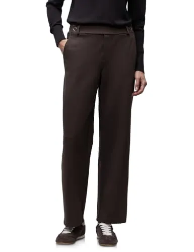 Street One Damen 3716625 Straight Leg Hose, Deep Roast Brown, 44W / 30L