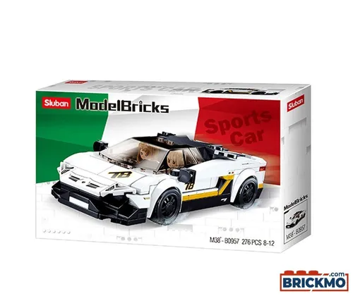 Sluban Italienischer Sportwagen weiß M38-B0957