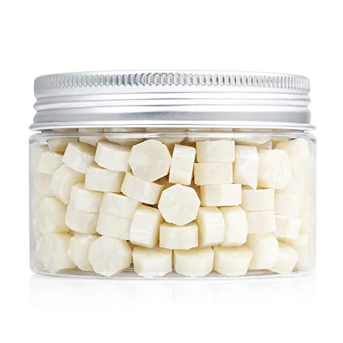 Mceal 200 Stück Siegelwachsperlen,Mischung aus drei Farben Perlweiß