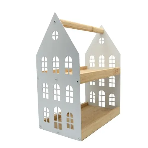UNUS HOME Etagere 2 Etagen - Weiß, 34x26,5x16cm - Moderne Haus-Etagere aus nachhaltigem Bambus-Holz mit zwei Etagen für stilvolle Präsentationen. Ideal für Buffets und gesellige Zusammenkünfte, leicht zu montieren und langlebig.