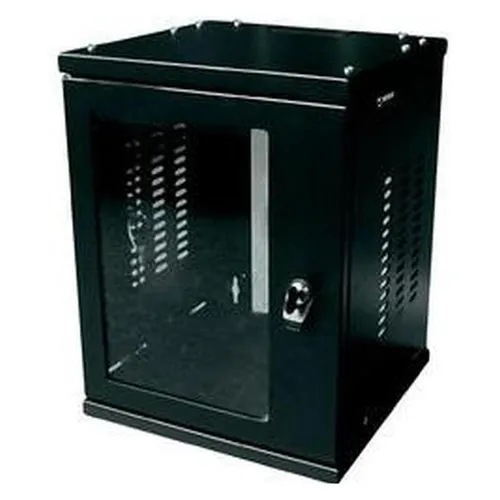 LogiLink W09Z33B 10 Zoll Wandgehäuse 8 HE Schwarz - Wandgehäuse für 10 Zoll-Racks, 8 HE, ideal für platzsparende Serverlösungen und optimale Kabelorganisation in Büros oder IT-Umgebungen.
