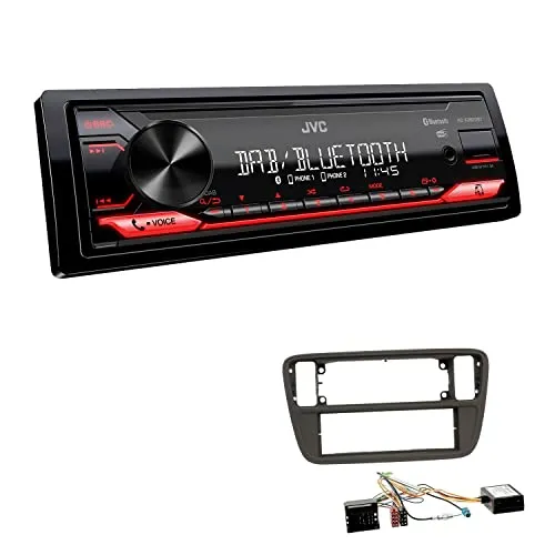 JVC KD-X282DBT 1-DIN Digital Autoradio DAB+ Bluetooth USB Einbauset passend für Seat MII ab 2011 schwarz inkl Canbus