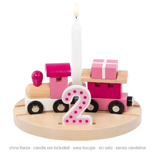 Goki Geburtstagszug Lille 9tlg. aus Holz mit Zahlen 60667 rosa NEU