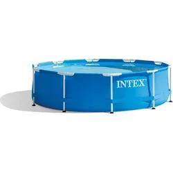 Intex Frame Pool 305x76cm - Aufstellpool für Garten und Terrasse - Runder Stahlrohrbecken Swimming Pool mit schneller Montage und einem Wasserinhalt von 4.485 l. Ideal für entspannte Sommertage im eigenen Garten.