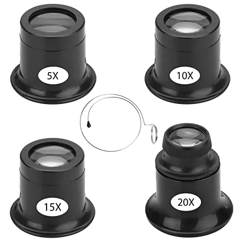Stück Uhrmacher Auge Okular 5x/10x/15x/20x Augenlupe Uhrmacherlupe Set Lupenlupen Uhrenreparatur Okular Feinmechanikerlupe Beruf Tragbare Juwelierlupe Für Uhrenreparatur Und Schmuckbewertung 4