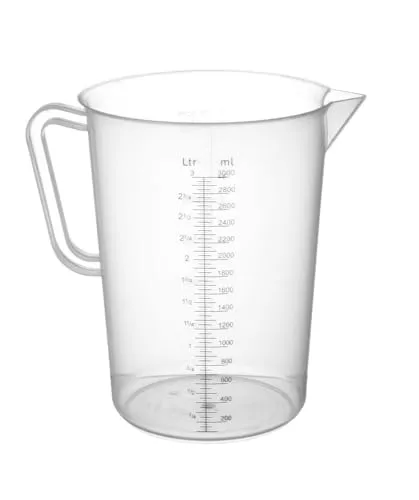 HENDI Messbecher, mit Skalierung, ergonomischer Griff, bruchsicher, 3L, ø160x(H)240mm, Polypropylen, Transparent