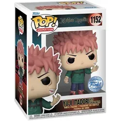 Funko Pop! Animation Jujutsu Kaisen S1 - Yuji Itadori mit Sukana Mund (Sonderausgabe) #1152 - Chibi Figuren, präsentiert Yuji Itadori in einer besonderen Edition – ein Muss für Fans von Jujutsu Kaisen!