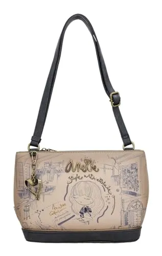 Anekke Mademoiselle Studio Tasche Mehrfarbig - Umhängetasche mit drei Hauptfächern, ideal für Ordnung und Stil. Maße: 30x20x11 cm, perfekt für den Alltag.