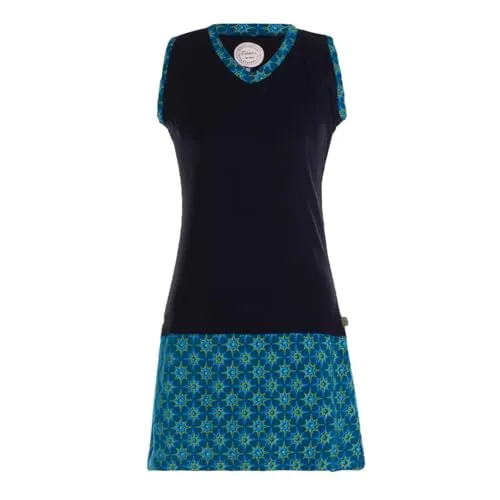 Vishes ärmelloses Damen-Kleid in Türkis I Größe L (40) I Handgefertigt aus 100% Baumwolle I T-Shirt Kleid I Ideal für Frühjahr & Sommer I Nachhaltige Alternative Bekleidung