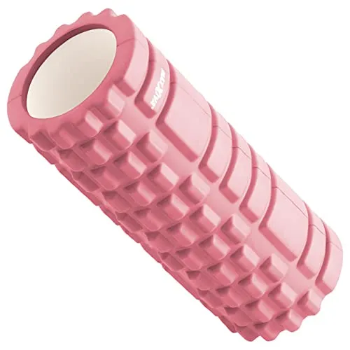 MAXXIVA® Massagerolle 33x14 cm Faszienrolle Trainings-Rolle Fitness-Zubehör Yoga Gymnastik Pilates Physiotherapie (Rosa)