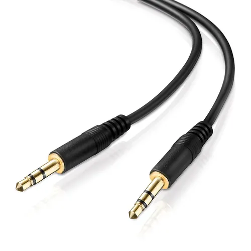 1,5 m Stereo-Aux-Kabel 2-mal 3,5-mm-Stecker Klinke vergoldet Ultraslim-Design
