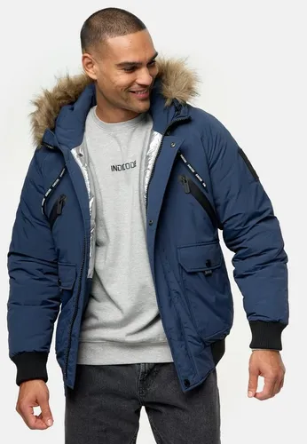 Indicode Winterjacke INZakai blau XL (54/56) - Funktionsjacke für die kalte Saison, aus 100% Polyester, mit praktischer Kapuze und Regular Fit für optimalen Tragekomfort.