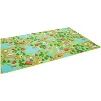 Snapstyle Kinder Spiel Teppich Campingplatz Grün – 24 Größen verfügbar - Teppich fürs Kinderzimmer, schadstoffgeprüft und ideal für Parkett und Laminat, zudem geeignet für Fußbodenheizung und flusenfrei.