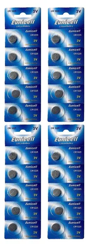 ☀️☀️☀️☀️☀️ 20 x CR1225 3V Lithium Knopfzelle 50 mAh (4 Card a 5 Batterien) Euni