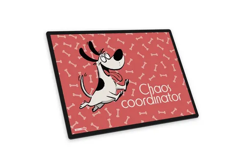 itenga Schreibtischunterlage itenga Schreibunterlage V1 Motiv Hund - Chaos coordinator