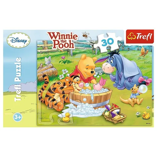 Trefl Puzzle Ferkel baden - Disney Winnie the Pooh, 30 Teile, fördert Kreativität und bietet farbenfrohen Spielspaß für Kinder ab 3 Jahren