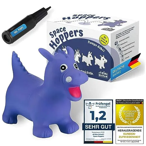 all Kids United® Hüpftier Sprungpferd - Hüpfpferd Sprungtier + Pumpe (Drache)