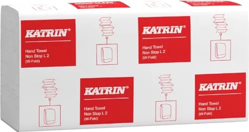 KATRIN Papierhandtücher 61594 - 2-lagige Interfold-Falzung, 3.000 Tücher - Papierhandtücher mit hoher Saugkraft und hygienischer Einzelblattentnahme. Ideal für Restaurants und Büros – weich, reißfest und praktisch!