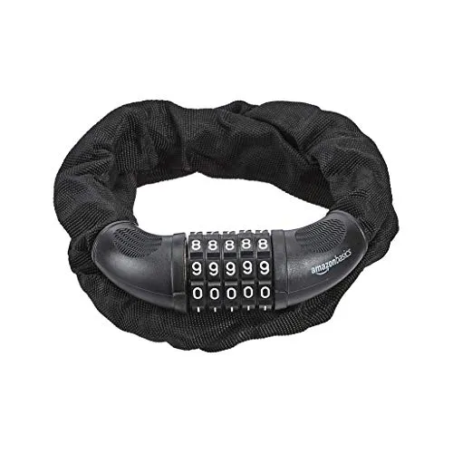 Amazon Basics Fahrrad-Kettenschloss, 5-stellig, 97.2 cm