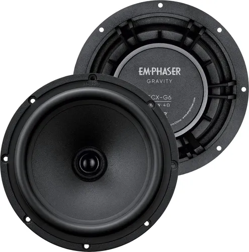 EMPHASER ECX-G6 – 16,5 cm Koaxial Auto Lautsprecher für PKWs - Car-HiFi-Lautsprecher mit geringer Einbautiefe, ideal für warmen Klang und einfache Installation in Armaturenbrett und Türen, 100 Watt RMS für besten Sound.