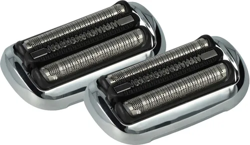 vhbw 2x Ersatz-Scherköpfe kompatibel mit Braun 71-B7850cc, 71-B1200s, 71-B1000s, 71-B7200cc, 71-B4200cs Elektrorasierer, Schwarz Silber Weiß