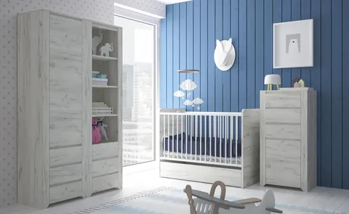 Kinderzimmer Jugendzimmer Set 5-teilig weißeiche 60x120cm 161119