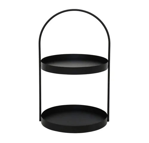 Grafelstein Etagere MARIT schwarz aus Metall - Moderne 3-stöckige Etagere aus Metall in elegantem Schwarz, perfekt für alle Anlässe und mit einer Höhe von 46 cm für stilvolle Präsentationen.